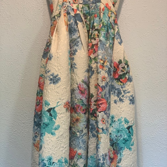 Cynthia Rowley Anthropologie Strapless Quilted Floral Tea Dress with Pockets New - Picture 10 of 16